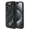 Apple iPhone 13 / 14 / 15 Karl Lagerfeld Diagonal Quilted Script (KLHCP14SPQDSMGK) dėklas telefonui juodos spalvos