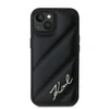 Apple iPhone 13 / 14 / 15 Karl Lagerfeld Diagonal Quilted Script (KLHCP14SPQDSMGK) dėklas telefonui juodos spalvos