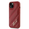 Apple iPhone 13 / 14 / 15 Karl Lagerfeld Diagonal Quilted Script (KLHCP15SPQDSMGR) dėklas telefonui raudonos spalvos