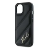 Apple iPhone 15 PLUS / 14 PLUS Karl Lagerfeld Diagonal Quilted Script (KLHCP15MPQDSMGK) dėklas telefonui juodos spalvos