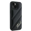 Apple iPhone 13 / 14 / 15 Karl Lagerfeld Diagonal Quilted Script (KLHCP15SPQDSMGK) dėklas telefonui juodos spalvos