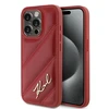 Apple iPhone 15 Pro Karl Lagerfeld Diagonal Quilted Script (KLHCP15LPQDSMGR) dėklas telefonui raudonos spalvos