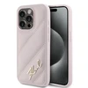 Apple iPhone 15 Pro Karl Lagerfeld Diagonal Quilted Script (KLHCP15LPQDSMGP) dėklas telefonui rožinės spalvos