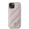 Apple iPhone 13 / 14 / 15 Karl Lagerfeld Diagonal Quilted Script (KLHCP14SPQDSMGP) dėklas telefonui rožinės spalvos