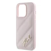 Apple iPhone 14 Pro Max Karl Lagerfeld Diagonal Quilted Script (KLHCP14XPQDSMGP) dėklas telefonui rožinės spalvos