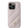 Apple iPhone 14 Pro Karl Lagerfeld Diagonal Quilted Script (KLHCP14LPQDSMGP) dėklas telefonui rožinės spalvos