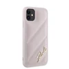 Apple iPhone 11 / XR Karl Lagerfeld Diagonal Quilted Script (KLHCN61PQDSMGP) dėklas telefonui rožinės spalvos