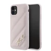 Apple iPhone 11 / XR Karl Lagerfeld Diagonal Quilted Script (KLHCN61PQDSMGP) dėklas telefonui rožinės spalvos