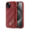 Apple iPhone 13 / 14 / 15 Karl Lagerfeld Diagonal Quilted Script (KLHCP15SPQDSMGR) dėklas telefonui raudonos spalvos