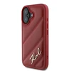 Apple iPhone 16 Karl Lagerfeld Quilted Signature (KLHCP16SPQDSMGR) dėklas telefonui raudonos spalvos