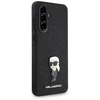 Dėklas Karl Lagerfeld Fixed Glitter Ikonik Logo Metal Pin skirtas Samsung Galaxy A56 juodos spalvos