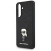 Dėklas Karl Lagerfeld Fixed Glitter Ikonik Logo Metal Pin skirtas Samsung Galaxy A56 juodos spalvos
