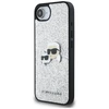 Karl Lagerfeld dėklas IPHONE 16e (SE 4 2025) KLHCPSE4PFGKCPS (fiksuotas blizgučiais ir metaliniu segtuku) sidabrinis