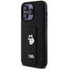 Apple iPhone 13 Pro Max Karl Lagerfeld dėklas Gripstand Saffiano Karl&amp;Choupette Pins (KLHCP13XGSACHPK) juodos spalvos