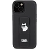Apple iPhone 15 Plus Karl Lagerfeld dėklas Gripstand Saffiano Choupette Pins (KLHCP15MGSACHPK) juodos spalvos