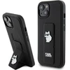 Apple iPhone 15 Karl Lagerfeld dėklas Gripstand Saffiano Choupette Pins (KLHCP15SGSACHPK) juodos spalvos