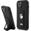 Apple iPhone 15 Plus Karl Lagerfeld dėklas Gripstand Saffiano Choupette Pins (KLHCP15MGSACHPK) juodos spalvos