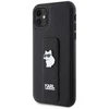 Apple iPhone 11 / XR Karl Lagerfeld dėklas Gripstand Saffiano Choupette Pins (KLHCN61GSACHPK) juodos spalvos