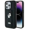 Apple iPhone 14 Pro Karl Lagerfeld dėklas Gripstand Saffiano Karl&amp;Choupette Pins (KLHCP14LGSAKCPK) juodos spalvos