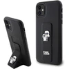 Apple iPhone 11 / XR Karl Lagerfeld dėklas Gripstand Saffiano Karl&amp;Choupette Pins (KLHCN61GSAKCPK) juodos spalvos