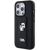Apple iPhone 14 Pro Karl Lagerfeld dėklas Gripstand Saffiano Karl&amp;Choupette Pins (KLHCP14LGSAKCPK) juodos spalvos