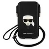 Karl Lagerfeld Torebka KLHCP12MOPHKHK 6,1" juoda/juodas hardcase Saffiano Ikonik Karl`s Head