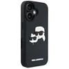 Dėklas Karl Lagerfeld HC 3D Rubber Double Heads Apple iPhone 16 juodos spalvos