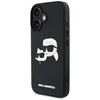 Dėklas Karl Lagerfeld HC 3D Rubber Double Heads Apple iPhone 16 juodos spalvos