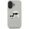 Karl Lagerfeld HC 3D guminiai dvigubų galvų iPhone 16 dėklas smėlio spalvos