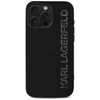 Dėklas Karl Lagerfeld HC 3D Rubber Elongated Glitter Apple iPhone 16 Pro juodos spalvos