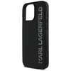 Dėklas Karl Lagerfeld HC 3D Rubber Elongated Glitter Apple iPhone 16 Pro juodos spalvos