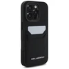 Karl Lagerfeld HC Grained PU Cardslot metalinis pailgas dėklas, skirtas iPhone 16 Pro Max - Juodas