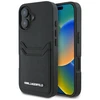 Karl Lagerfeld HC Grained PU Cardslot metalinis pailgas iPhone 16 dėklas - Juodas