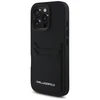 Karl Lagerfeld HC Grained PU Cardslot metalinis pailgas dėklas, skirtas iPhone 16 Pro Max - Juodas