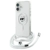 Karl Lagerfeld KLHMP16SHCCHNT Apple iPhone 16 6.1" dėklas telefonui skaidrus IML Choupette Head &amp; Cord MagSafe