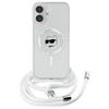 Karl Lagerfeld KLHMP16SHCCHNT Apple iPhone 16 6.1" dėklas telefonui skaidrus IML Choupette Head &amp; Cord MagSafe