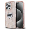 Apple iPhone 14 Pro Karl Lagerfeld dėklas IML Choupette Head &amp; Monogram (KLHCP14LHKLPCHP) rožinės spalvos
