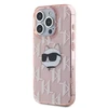 Karl Lagerfeld IML Choupette Head &amp; Monogram - Apple iPhone 15 Pro dėklas, rožinis