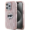 Karl Lagerfeld IML Choupette Head &amp; Monogram - Apple iPhone 15 Pro dėklas, rožinis