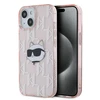 Apple iPhone 13 / 14 / 15 Karl Lagerfeld dėklas IML Choupette Head &amp; Monogram (KLHCP14SHKLPCHP) rožinės spalvos