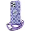 Apple iPhone 15 Pro Max Karl Lagerfeld Hardcase IML Crossbody Monogram Karl &amp; Choupette Head MagSafe (KLHMP15XHCKCKLCU) dėklas telefonui violetinės spalvos