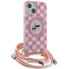 Apple iPhone 13 / 14 / 15 Karl Lagerfeld Hardcase IML Crossbody Monogram Karl &amp; Choupette Head MagSafe (KLHMP15SHCKCKLCP) dėklas telefonui rožinės spalvos