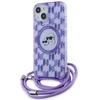 Apple iPhone 13 / 14 / 15 Karl Lagerfeld Hardcase IML Crossbody Monogram Karl &amp; Choupette Head MagSafe (KLHMP15SHCKCKLCU) dėklas telefonui violetinės spalvos