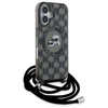 Karl Lagerfeld KLHMP16SHCKCKLCK Apple iPhone 16 6.1" dėklas telefonui juodos spalvos IML Crossbody Monogram Karl &amp; Choupette Head MagSafe