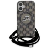 Karl Lagerfeld KLHMP16SHCKCKLCK Apple iPhone 16 6.1" dėklas telefonui juodos spalvos IML Crossbody Monogram Karl &amp; Choupette Head MagSafe