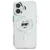 Karl Lagerfeld IML Metal Choupette Head MagSafe Apple iPhone 16 Plus - dėklas telefonui baltos spalvos