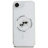 Dėklas Karl Lagerfeld IML Metal Karl &amp; Choupette Heads MagSafe iPhone 16e Case - Baltas