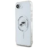 Karl Lagerfeld IML metalinis Karl & Choupette Heads MagSafe iPhone 16e dėklas - Baltas