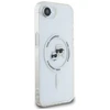 Dėklas Karl Lagerfeld IML Metal Karl &amp; Choupette Heads MagSafe iPhone 16e Case - Baltas
