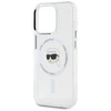 Dėklas Karl Lagerfeld IML Metal Karl Head MagSafe Apple iPhone 15 Pro Max baltos spalvos